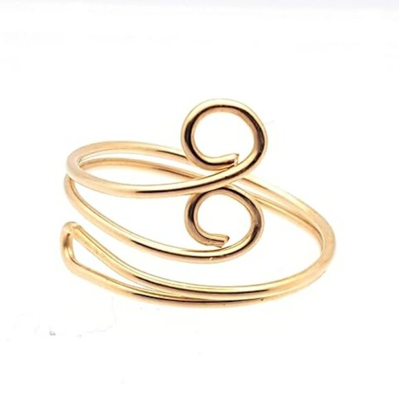 Swirl Toe Ring 14 kt Gold Filled Adjustable Quality Handcrafted Design - Picture 7 of 7